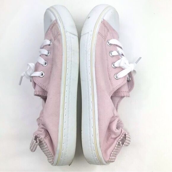 Maurices MACY Pastel Pink Slip On Lace Up Sneakers - Picture 3 of 8